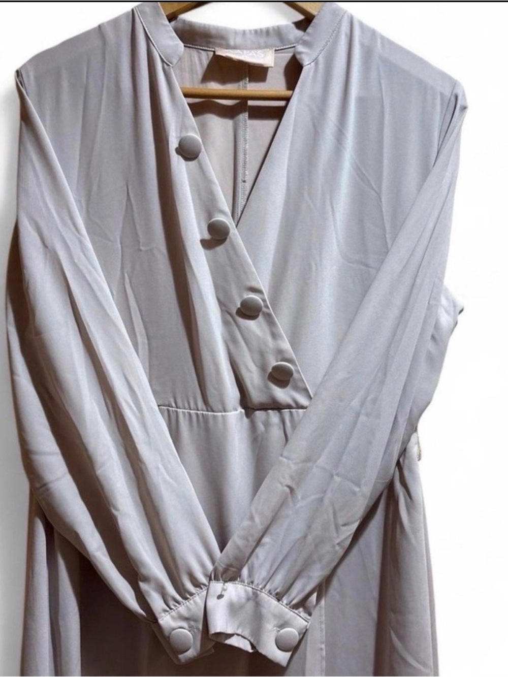 Women Soft Cream Long Sleeve Maxi Dress